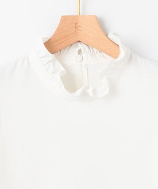 組曲 【KUMIKYOKU NAVY】ジョーゼットシフォン スタンドフリルブラウス パールホワイト系