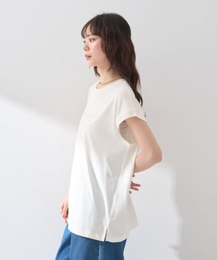 earth music&ecology 【接触冷感/洗濯機可】Ｈａｕｔｓ－ｄｅ－ＦｒａｎｃｅフレンチＴ Off White