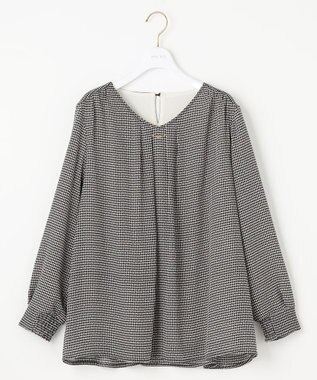 ANY SIS 【WEB限定】エニポカシリーズVネック ブラウス 千鳥