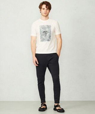 JOSEPH ABBOUD MOUNTAIN 【UNISEX】スラブリーフプリント Tシャツ ホワイト系