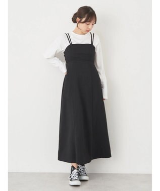 earth music&ecology ダブルストラップキャミワンピース Black