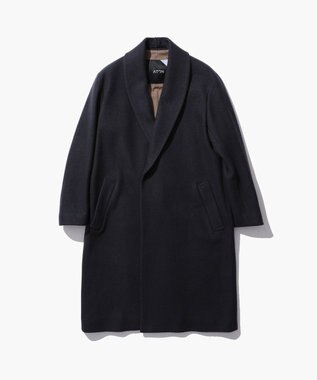 ATON BOMOU MELTON | ショールカラーコート KHAKI GRAY