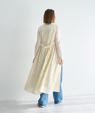YECCA VECCA レース切替ジレワンピース Ivory
