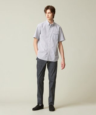 J.PRESS MEN 【クールマックス】サッカーストライプ／マイクロギンガムチェック シャツ/B.D ネイビー系1