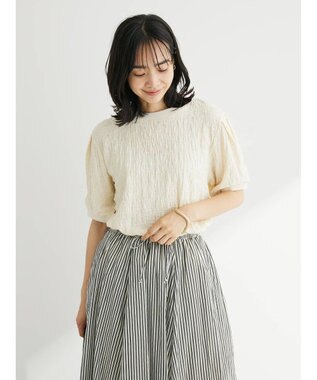 Green Parks 表面カットリブドッキングプルオーバー Ecru