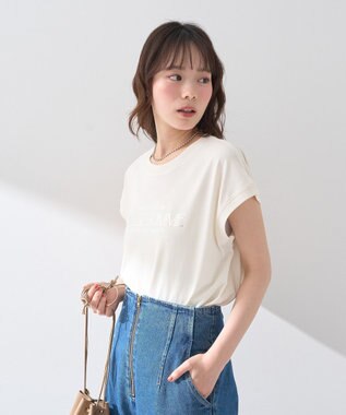 earth music&ecology 【接触冷感/洗濯機可】Ｈａｕｔｓ－ｄｅ－ＦｒａｎｃｅフレンチＴ Off White