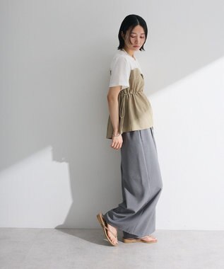 Green Parks ビスチェドッキングドロスト５分袖プルオーバー Khaki