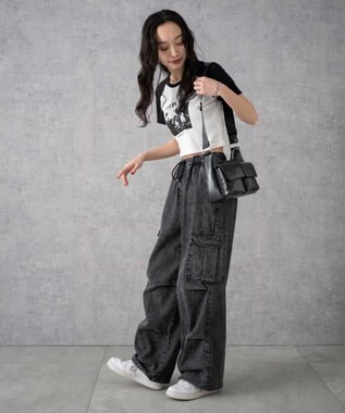 WEGO デニムパラシュートカーゴパンツ ブラックその他