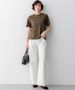 23区 L 【見上愛さん着用/Oggi掲載/接触冷感】23区DENIM サマー ストレート ワイド パンツ ホワイト系