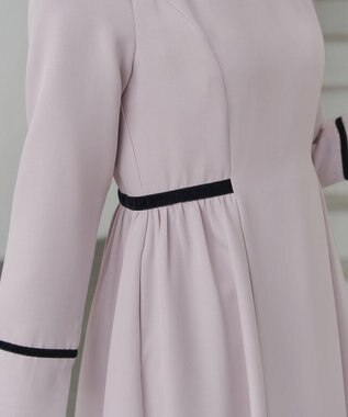 Tiaclasse 【安田美沙子さん着用・新色追加・洗える】ベロアラインフレアワンピース ラベンダーグレー