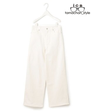 ICB 【ICB×tamachan_style コラボ】スタイルアップ ワイドデニム ホワイト系