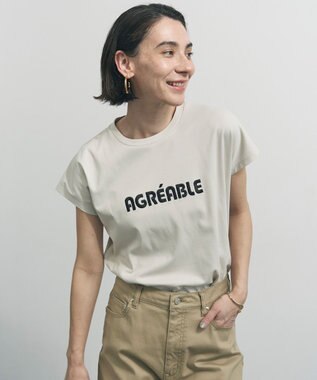 UNFILO BEAUTY FORM-T cotton ロゴ フレンチスリーブ Tシャツ