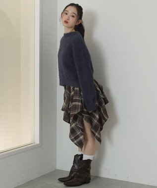 WEGO シャギーニットプルオーバー ネイビー