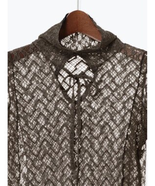 Te chichi パッチワークレース前後2WAY衿デザインTOPS《2025Autumn catalog item》 チャコールグレー