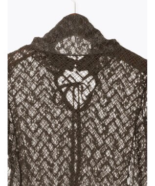 Te chichi パッチワークレース前後2WAY衿デザインTOPS《2025Autumn catalog item》 チャコールグレー