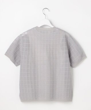 自由区 L 【ワコールコラボ・2点SET】シアーチェックニット プルオーバー グレー