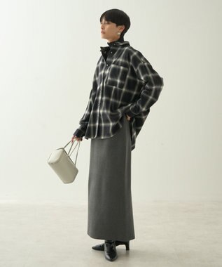 AMERICAN HOLIC ミラノリブニットタイトスカート Gray Mixture