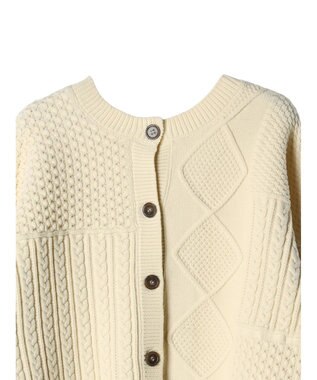 Green Parks ＫＢＦ　２ＷＡＹパッチワークニットカーディガン Off White