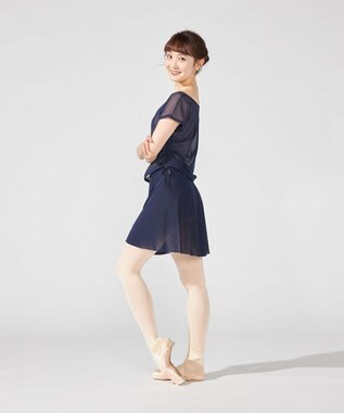 Chacott チュールトップ ネイビー