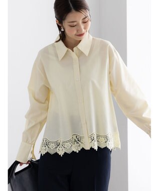 Te chichi スカラップレースヘムクロップトシャツ