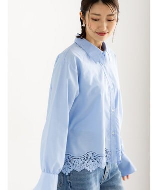Te chichi スカラップレースヘムクロップトシャツ