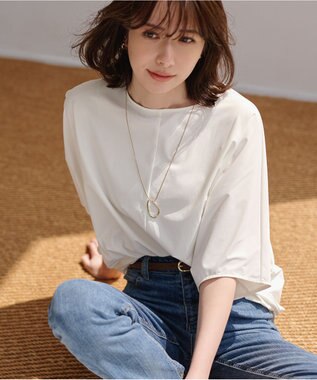 ICB L 【UVカット・接触冷感・速乾・洗える】マットスキューバ ドルマンスリーブプルオーバー オフホワイト系