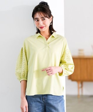 レースパフスリーブ シャツ
