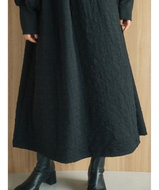 Green Parks armonia．異素材切替ワンピース Black