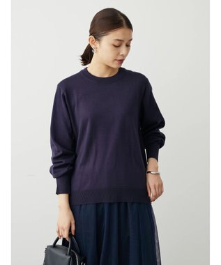 Green Parks アルガンオイル配合　クルーネックプルオーバー Navy