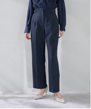 YECCA VECCA サイドベルテッドハイウエストパンツ Navy