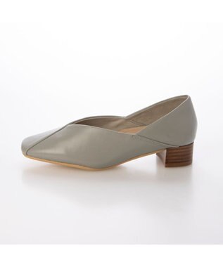 ing <ing>切り替えデザインローヒールパンプス ライトグレー