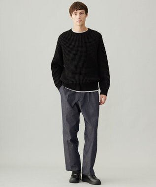 UNFILO MENS 【新色追加】FINE MOVE デニム タックパンツ [24年商品] ネイビー