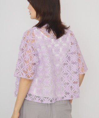 AMERICAN HOLIC アートレース半袖シャツ Lavender
