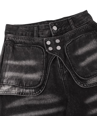 WEGO ラップブラストフレアデニム ブラック