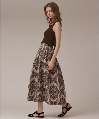 GRACE CONTINENTAL ダマスクジャガードタックスカート