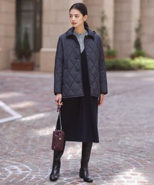 J.PRESS LADIES S 【抗菌防臭】コンパクトタフタプレミアム撥水 ショート アウター ネイビー系