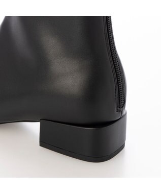 MODE ET JACOMO <carino>【レイン対応】スクエアトゥローヒールブーツ ブラック