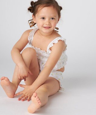 OP／FILA 【marie claire ENFANTS】シャーリングセパレート水着 ホワイト