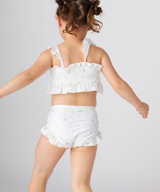 OP／FILA 【marie claire ENFANTS】シャーリングセパレート水着 ホワイト