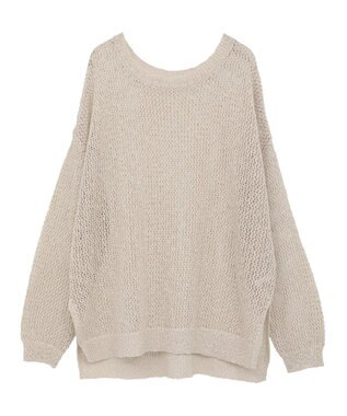 YECCA VECCA スラブメッシュルーズニット Ivory