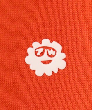 PW CIRCULUS 【WOMEN】【洗える】ロゴ ラグランスリーブ クルーネック ニット オレンジ系