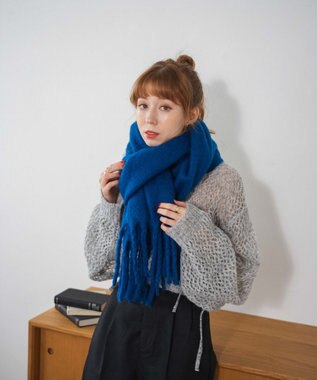 WEGO ワイドフリンジストール ブルーその他