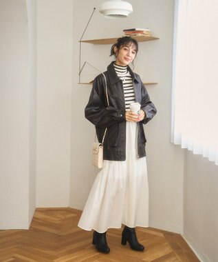 WEGO ヴィンテージライクFレザーブルゾン ダークブラウン