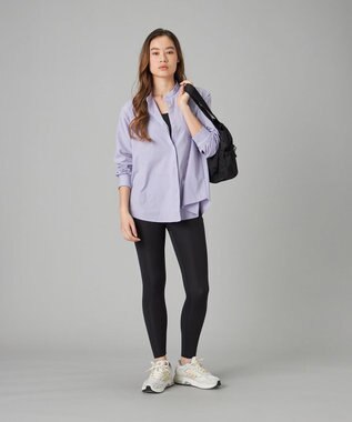 Chacott EasyCare+ノーカラーシャツ モーブ