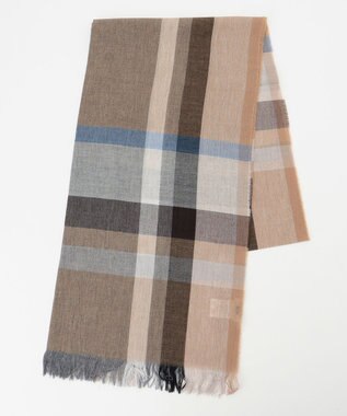 JOSEPH ABBOUD 【イタリア製】ビックランダムチェック ストール ダークブラウン系4