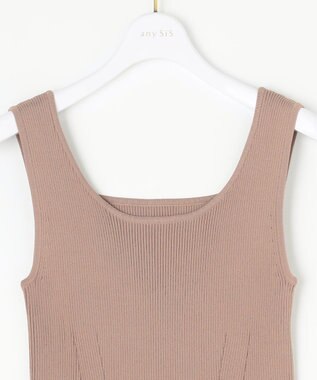 ANY SIS 【洗える】2WAYニット タンクトップ モカ