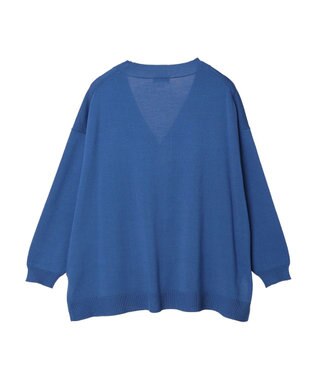 earth music&ecology Ｖネックビッグシルエットカーディガン Blue