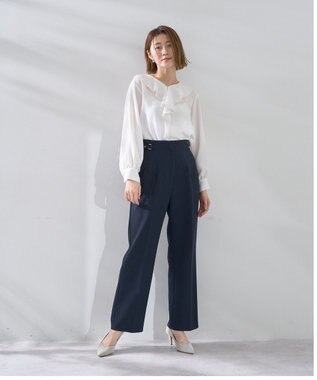 YECCA VECCA サイドベルテッドハイウエストパンツ Navy