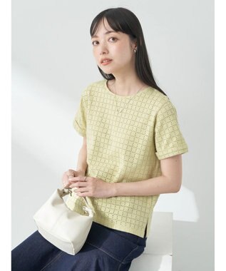 earth music&ecology ジャガードレースプルオーバー Yellow