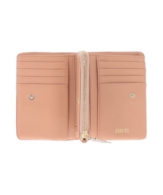 ANNA SUI マープル 内Lファスナー二つ折り財布 サーモン